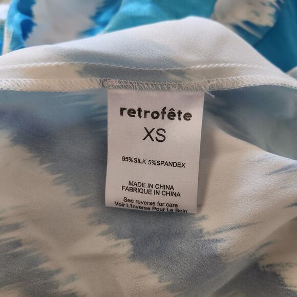 Retrofete Amika Dress in Blue Zebra Size XS NWT Sleeveless Striped Silk Maxi - Picture 12 of 13